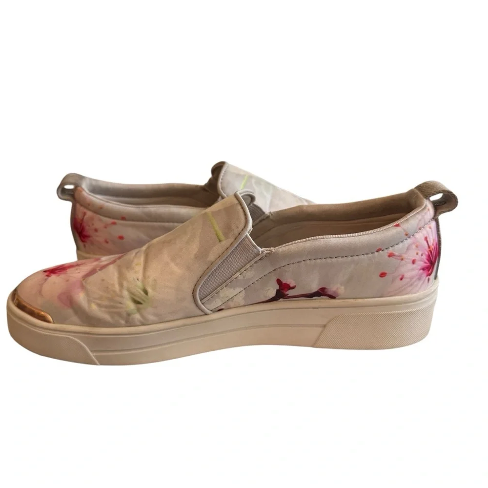 Ted Baker Tancey Slip on Sneakers White Pink Flora Women’s Size 6 - Picture 7 of 10